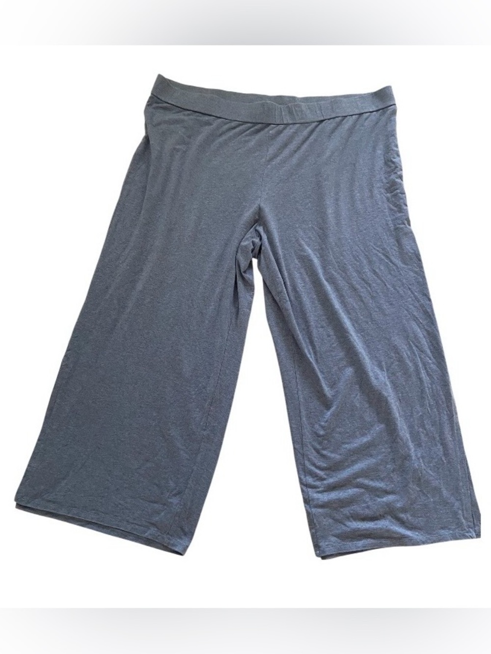 Eileen Fisher Fine Jersey straght Cropped pants Tencel pull up,heather blue,3 X